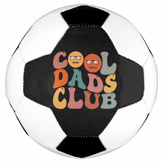 Cool Dads Club Dad Father's Day Retro Groovy Soccer Ball (Front)