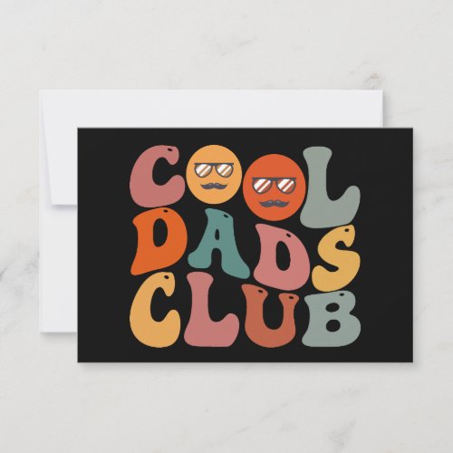 Cool Dads Club Dad Fathers Day Retro Groovy Thank You Card
