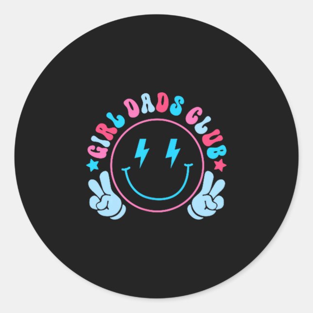 Cool Dads Club Father's Day From Daughter Son Funn Classic Round Sticker (Front)