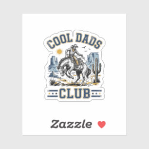 Cool Dads Club Vintage Cowboy Western Shirt Design Sticker