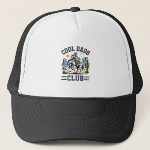 Cool Dads Club Vintage Cowboy Western Shirt Design Trucker Hat