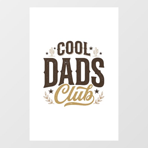 Cool Dads Club Vintage Dad Shirt Design_1 Window Cling