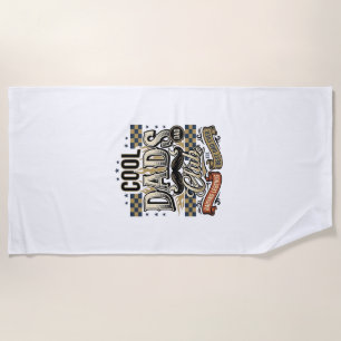 Cool Dads Club Vintage Engraving Dad Shirt Design_ Beach Towel