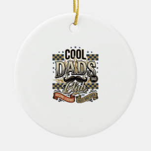 Cool Dads Club Vintage Engraving Dad Shirt Design_ Ceramic Ornament