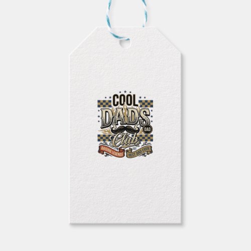 Cool Dads Club Vintage Engraving Dad Shirt Design_ Gift Tags