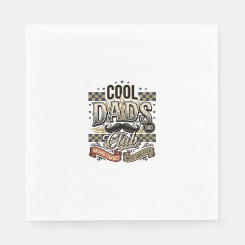 Cool Dads Club Vintage Engraving Dad Shirt Design_ Napkins