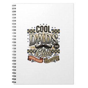 Cool Dads Club Vintage Engraving Dad Shirt Design_ Notebook