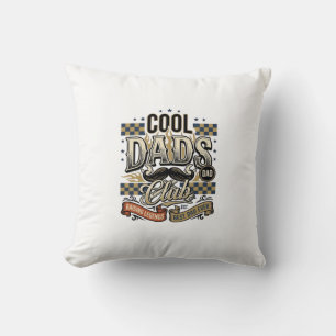 Cool Dads Club Vintage Engraving Dad Shirt Design_ Throw Pillow