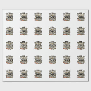 Cool Dads Club Vintage Engraving Dad Shirt Design_ Wrapping Paper
