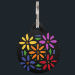 Cool Daisy Floral Art Abstract Pet ID Tag<br><div class="desc">Cute fun unique colorful daisy flowers abstract original art pet tag design is popular with gardeners and flower lovers and nature lovers and pet lovers and animal lovers.  These amazing pet tags can be used for dog tags and cat tags and horse tags and pig tags and luggage tags and school backpack...</div>