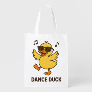 Cool Dancing Duck Grocery Bag