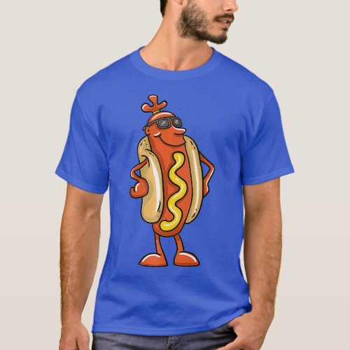 Cool Dancing Hot Dog Gift Funny Hotdog Gifts T_Shirt