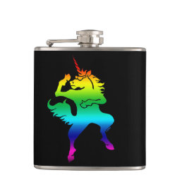 Cool dancing unicorn hip flask