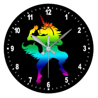 Cool dancing unicorn large clock