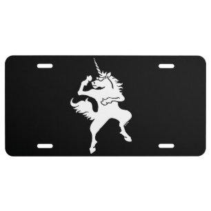 Cool dancing unicorn license plate