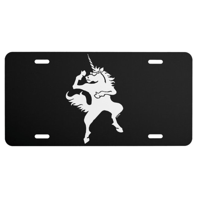 Cool dancing unicorn license plate (Front)