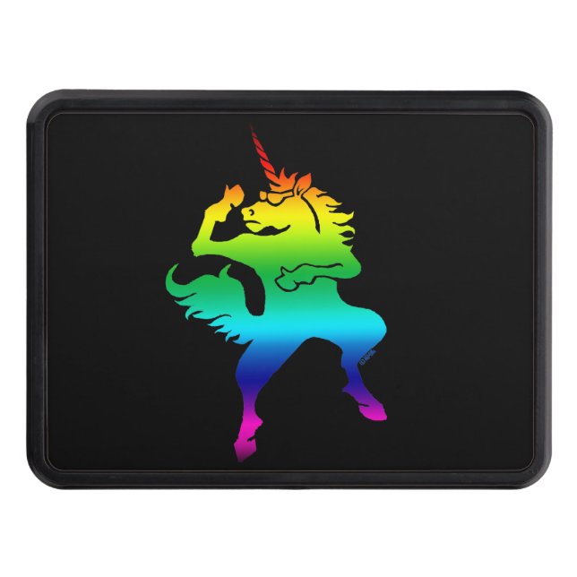Cool dancing unicorn trailer hitch cover (Front)