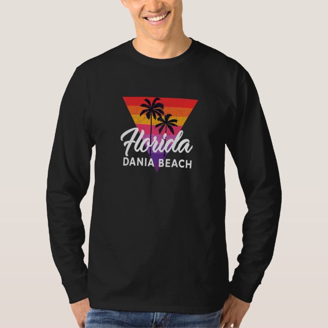 Cool Dania Beach Fl Retro Themed Dania Beach Fan 6 T-Shirt (Front)