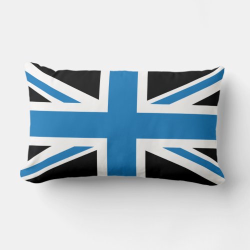 Cool Dark Blue Union Jack BritishUK Flag Lumbar Pillow