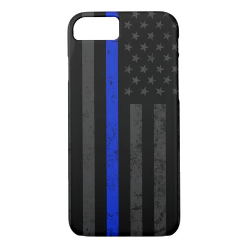 Cool Dark Distressed Police Style American Flag iPhone 87 Case