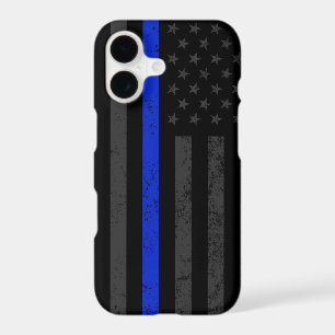 Cool Dark Distressed Police Style American Flag iPhone 17 Case