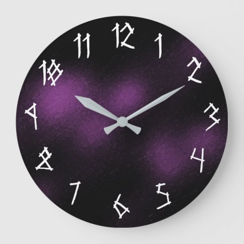 Cool Dark Purple Black Gothic Style Large Clock