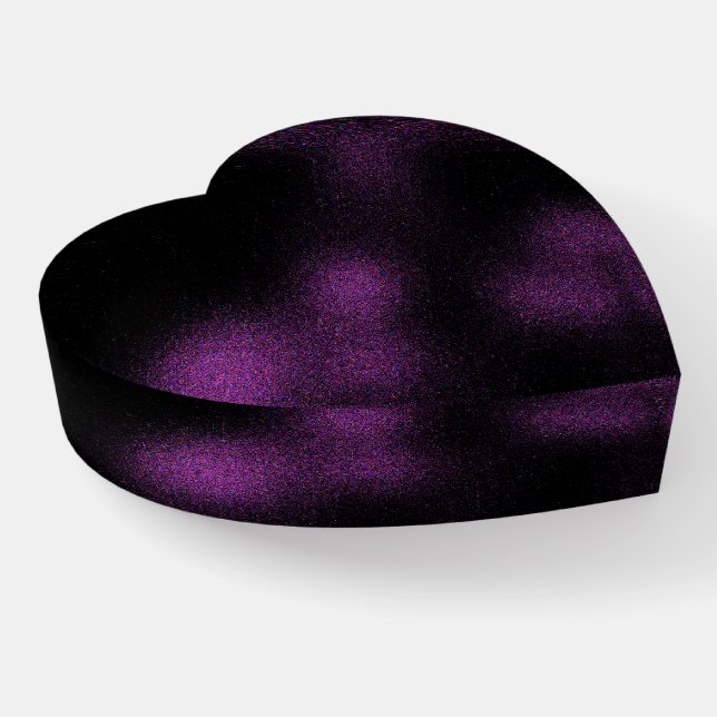 Cool Dark Purple Heart Paperweight (Angled)