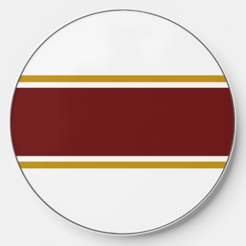 Cool Dark Red Brown Pinstripes White Background Wireless Charger