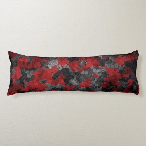 Cool Dark Red Camo Body Pillow