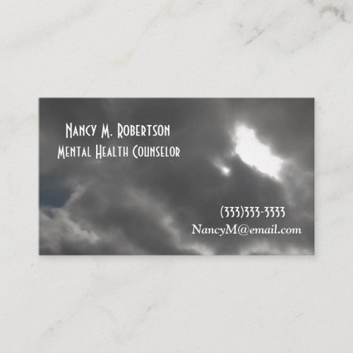 Cool Dark Stormy Sky Print Mental Health Counselor Business Card