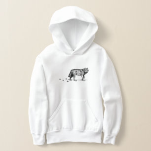 Cool Dark Wolf Black Wolf Paw Retro Magic Hoodie