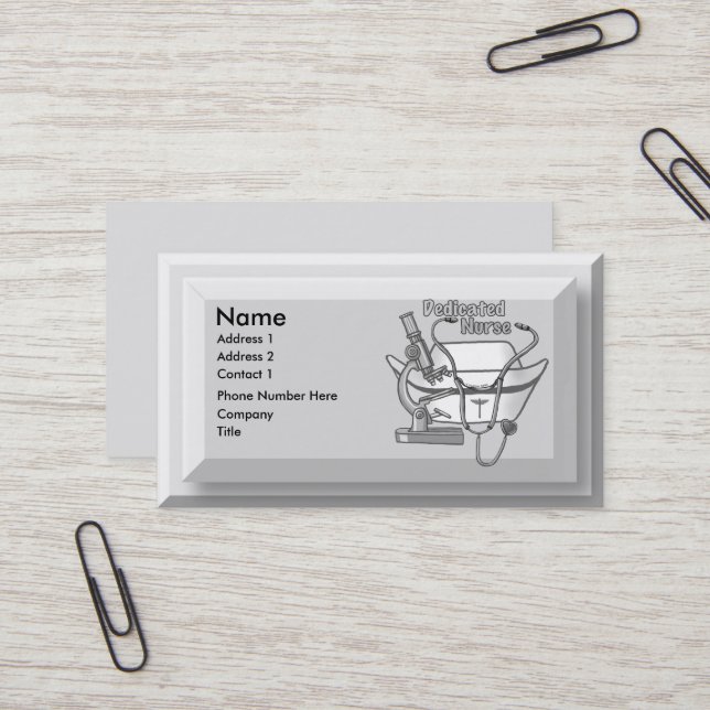 Cool Dedicated Nurse Business Card (Front/Back In Situ)
