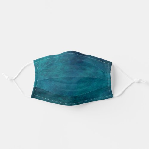 Cool Deep Blue Green  Watercolor Pattern Adult Cloth Face Mask