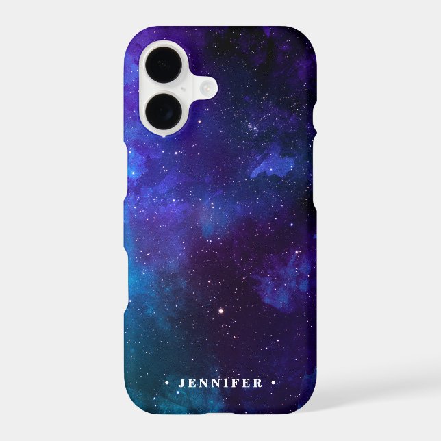 Cool Deep Space Galaxy w/ Name Iphone Case (Back)