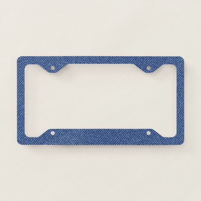 Cool Denim Blue Jeans License Plate Frame (Front)