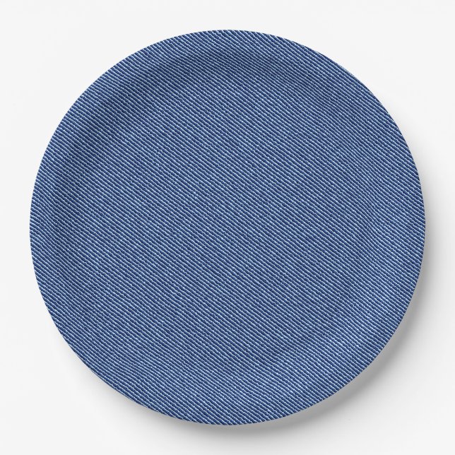Cool Denim Blue Jeans Paper Plates (Front)