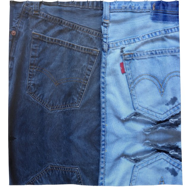 Cool denim texture Shower Curtain (Front)