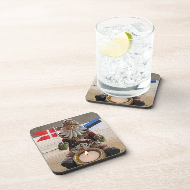 Cool Denmark-Estonia Coaster! Beverage Coaster (Right Side)