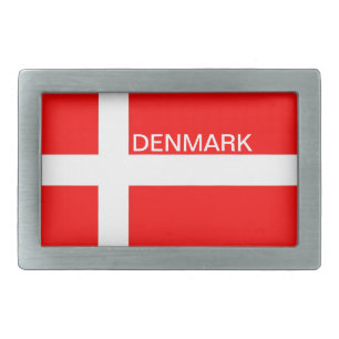 Cool Denmark Flag Belt Buckle! Rectangular Belt Buckle