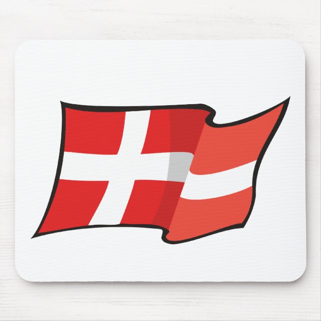 Cool Denmark Flag Mouse Pad (Front)