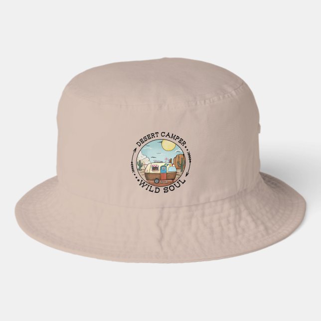 Cool desert camper word art  bucket hat (Front)