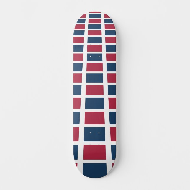 Cool Design Bold Red and Blue Pattern 8 inch Skateboard (Front)
