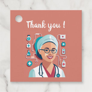 cool design to thank the nurses favor tags