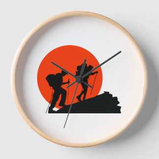 cool designer wall clock love hiking