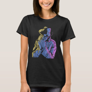 Cool Detective With mustache Mysterious Spy Men Wo T-Shirt