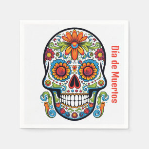 Cool Dia de Muertos doodle style Calavera skull Napkins