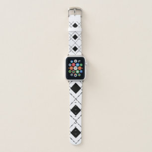 Cool Diamond Shapes In Black And White Pattern Apple Watch Band