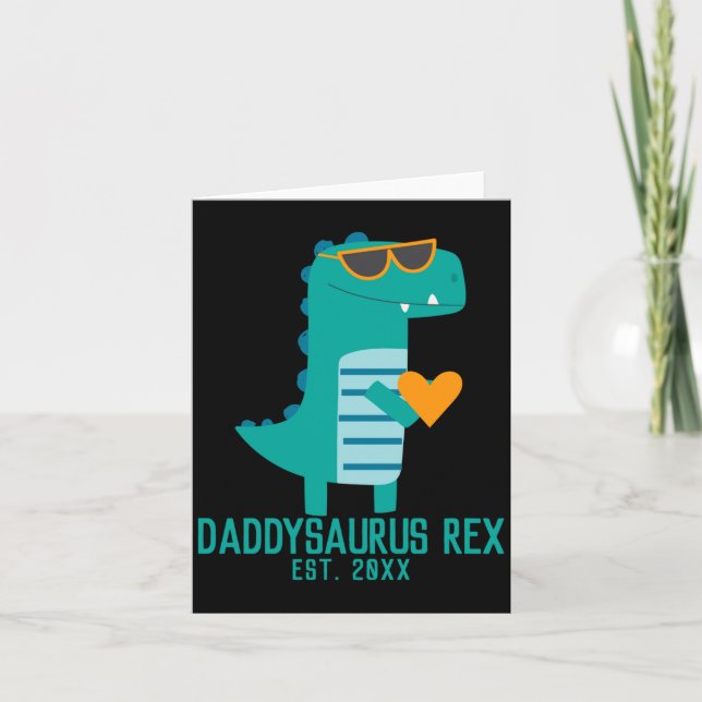 Cool Dino Daddysaurus Rex New Dad Fathers Day  Card (Front)