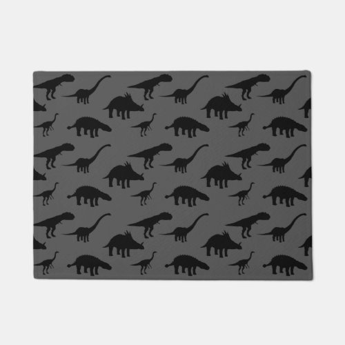 Cool Dino Dinosaurs Silhouettes Doormat