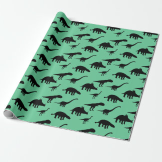 Cool  Dino Dinosaurs Silhouettes Wrapping Paper